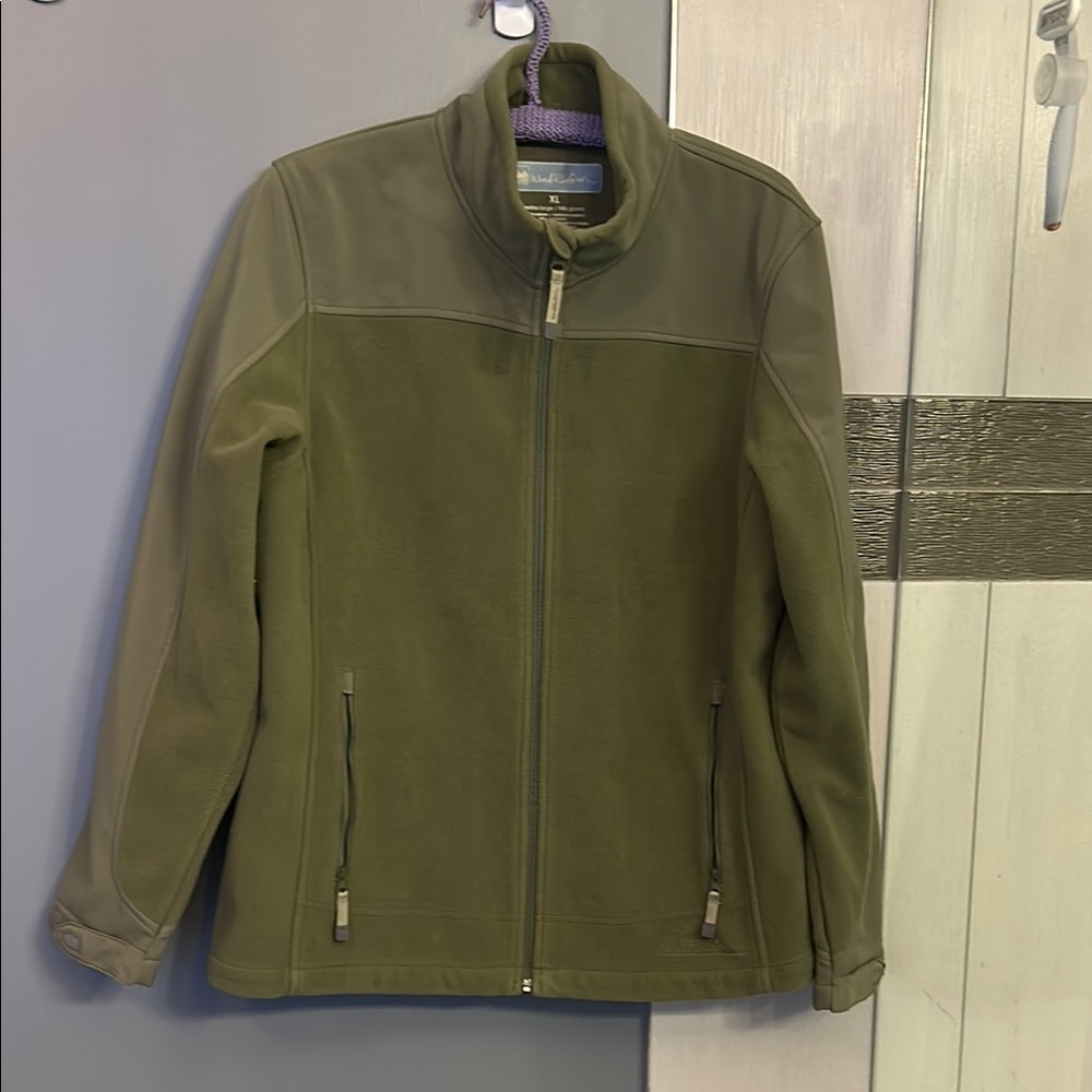 Olive Green Full-Zip Fleece Jacket